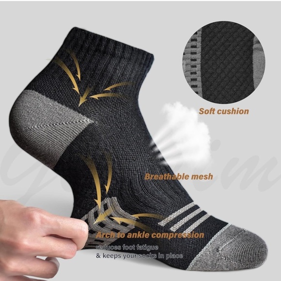 Running Ankle Socks for Men Women Athletic Low Cut Socks 6 Pairs - Picture 2 of 4